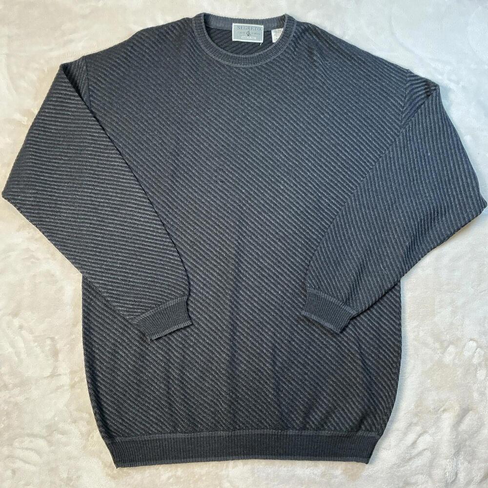 Segreto Men's Wool‎ Blend Sweater Size XL Grandpa Blue Gray Italy